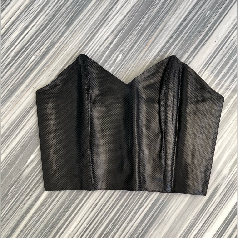 Vintage Cropped Black Bustier